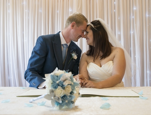 Wedding photographer catches happy couple